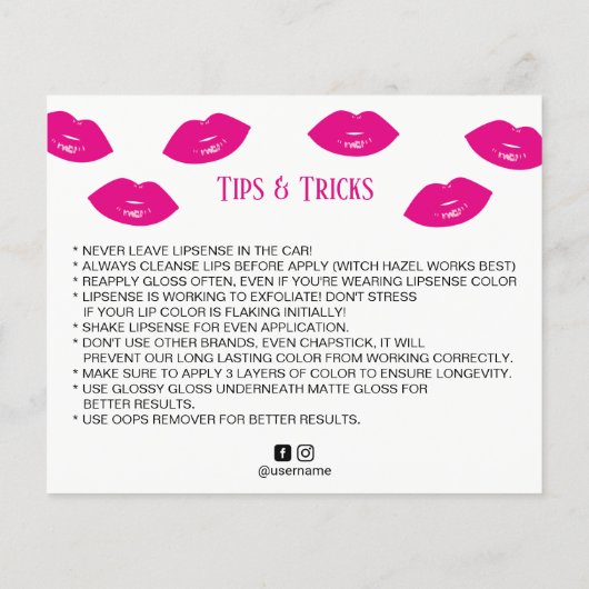 Lipsense Distributor Hot-roze lips Hoe past u deze Flyer (Achterkant)
