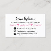 Lipsense Distributor Modern Stripes Makeup Artist Visitekaartje (Achterkant)