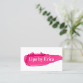 Lipsense Distributor Pink Lipstick Makeup Artist Visitekaartje (Staand voorkant)