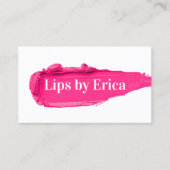 Lipsense Distributor Pink Lipstick Makeup Artist Visitekaartje (Voorkant)
