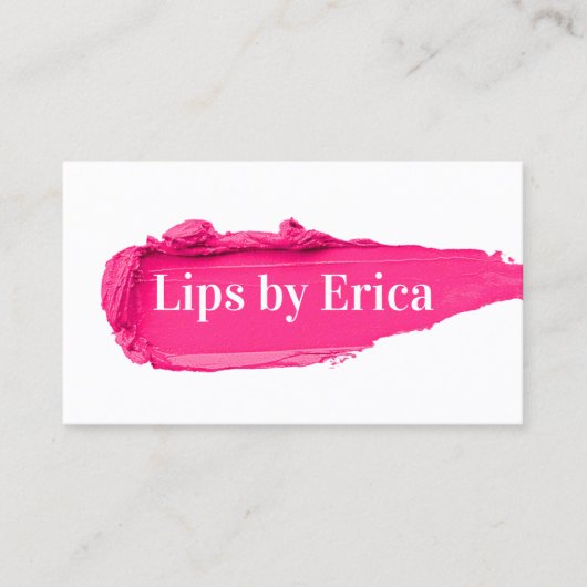 Lipsense Distributor Pink Lipstick Makeup Artist Visitekaartje (Voorkant)
