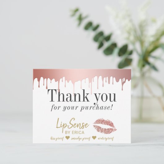 LipSense Distributor Roos Gold Driving Hartelijk d Briefkaart (Staand voorkant)