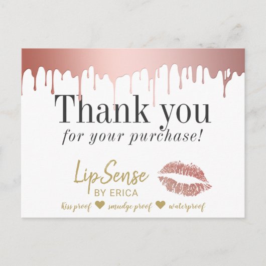 LipSense Distributor Roos Gold Driving Hartelijk d Briefkaart (Voorkant)