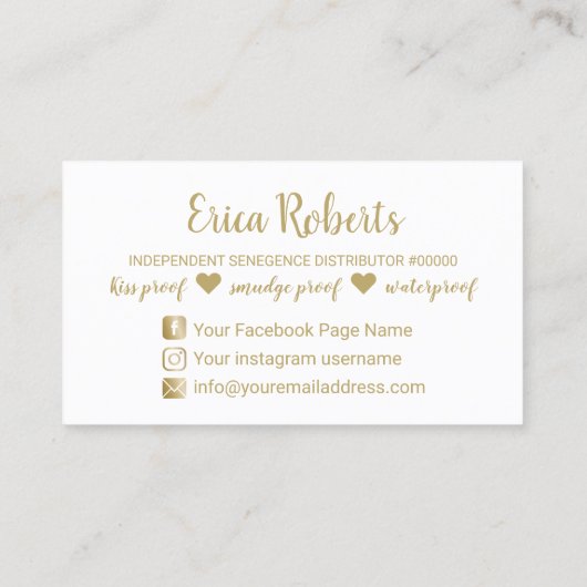 Lipsense Distributor Roos Gold Driving Makeup Visitekaartje (Achterkant)