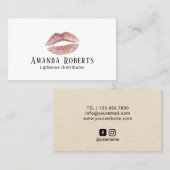 Lipsense Distributor Roos Gold Lips Elegant Visitekaartje (Voorkant / Achterkant)