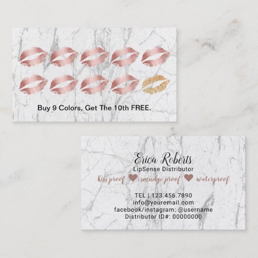 LipSense Distributor Roos Gold Lips Loyalty Reward (Voorkant / Achterkant)