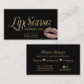 LipSense Distributor Roos Gold Lips Makeup Artist Visitekaartje (Voorkant / Achterkant)
