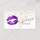 LipSense Gold Confetti en Paarse lips Visitekaartje (Voorkant)