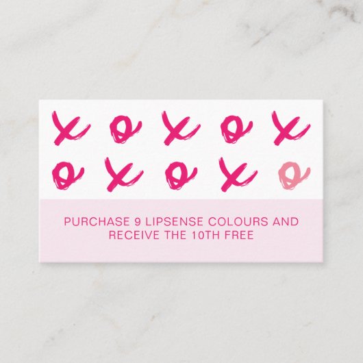 LipSense knuffelt en kust XOXO Pink Klantenkaartje (Voorkant)