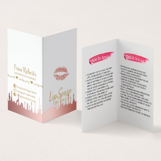 LipSense Lips Distributor Roos Gold Driving Visitekaartje (Binnen en buitenkant)