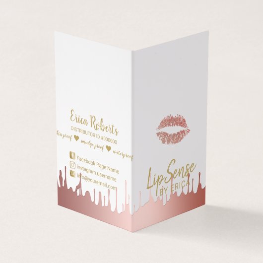 LipSense Lips Distributor Roos Gold Driving Visitekaartje (Buitenkant)