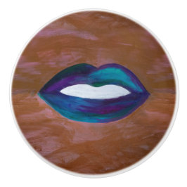 Lipstick Abstract | Girly Lips Kiss XOXO Diva Glam Keramische Knop