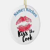 Lipstick Afdrukken Kus de omloopbaan Keramisch Ornament (Rechts)