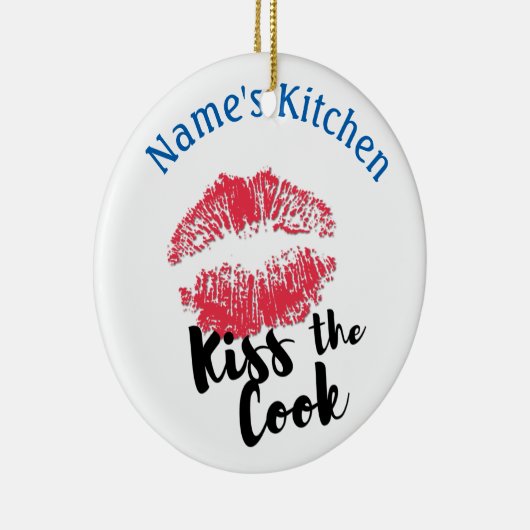 Lipstick Afdrukken Kus de omloopbaan Keramisch Ornament (Rechts)