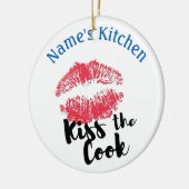 Lipstick Afdrukken Kus de omloopbaan Keramisch Ornament (Links)