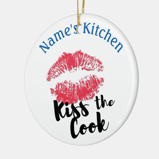 Lipstick Afdrukken Kus de omloopbaan Keramisch Ornament (Links)