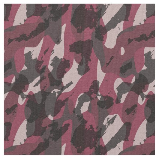 Lipstick and Dark Mauve camo abstract Stof (Close Up)