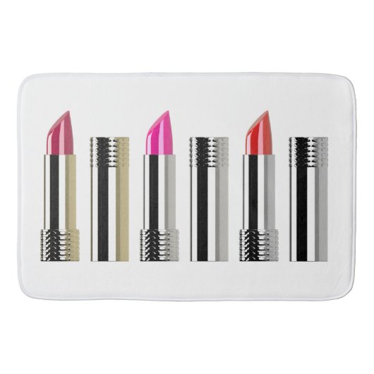 Lipstick beauty cosmetologie zilver roze wit badmat (Voorkant)