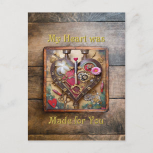 Lipstick Bloemen Hart Steampunk Serie Briefkaart