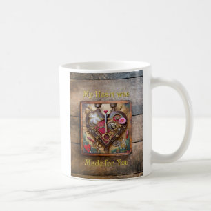 Lipstick Bloemen Hart Steampunk Serie Koffiemok