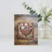 Lipstick Bloemen Hart Steampunk Series Briefkaart (Staand voorkant)