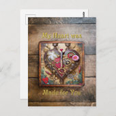 Lipstick Bloemen Hart Steampunk Series Briefkaart (Voorkant / Achterkant)