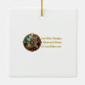 Lipstick Bloemen Hart Steampunk Series Keramisch Ornament (Achterkant)