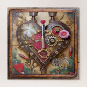 Lipstick Bloemen Hart Steampunk Series Legpuzzel (Verticaal)