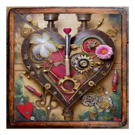 Lipstick Bloemen Hart Steampunk Series Perfect Poster