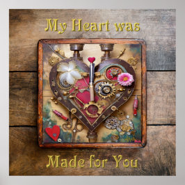 Lipstick Bloemen Hart Steampunk Series Poster