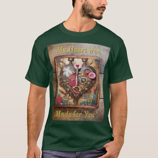 Lipstick Bloemen Hart Steampunk Series T-shirt (Voorkant)