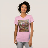 Lipstick Bloemen Hart Steampunk Series T-shirt (Voorkant volledig)