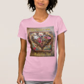 Lipstick Bloemen Hart Steampunk Series T-shirt (Voorkant)
