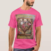 Lipstick Bloemen Hart Steampunk Series T-shirt (Voorkant)