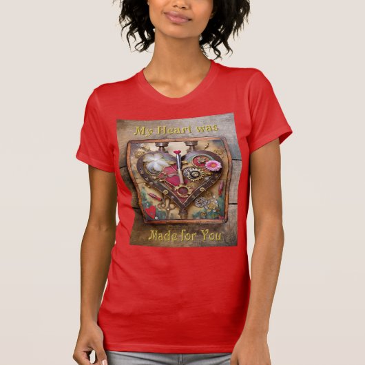 Lipstick Bloemen Hart Steampunk Series T-shirt (Voorkant)
