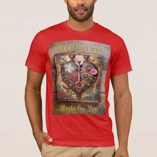 Lipstick Bloemen Hart Steampunk Series T-shirt (Voorkant)