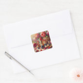 Lipstick & Bloemen Impressionistisch schilderij Vierkante Sticker (Envelop)