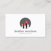 Lipstick Collage Logo voor make-up artiesten, beau Visitekaartje (Voorkant)