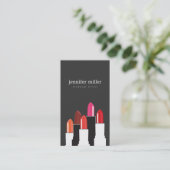 Lipstick collage make-up artist en cosmetica visitekaartje (Staand voorkant)