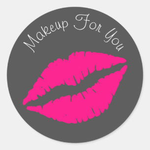Lipstick design en business branding ronde sticker
