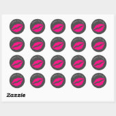 Lipstick design make-up business branding ronde sticker (Vel)