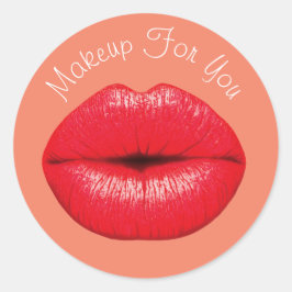 Lipstick design make-up business branding ronde sticker