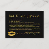 Lipstick distributeur glam applicatie instructies visitekaartje (Voorkant)