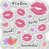 Lipstick Distributeur Kiss Planner Sticker Sheet (Voorkant)