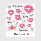 Lipstick Distributeur Kiss Planner Sticker Sheet (Vel)