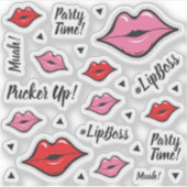 Lipstick Distributeur Lippen Planner Sticker Vel (Voorkant)