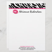 Lipstick Distributeur Marketing Zebra Kiss Lips Custom Briefhoofd (Voorkant / Achterkant)