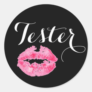 Lipstick Distributeur Product Tester Roze Lippen K Ronde Sticker