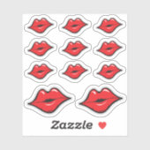 Lipstick Distributeur Rode Kus Kissing Lips Planne Sticker (Vel)