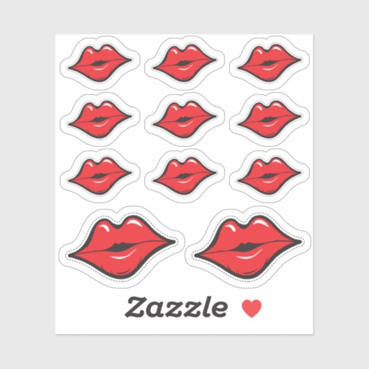 Lipstick Distributeur Rode Kus Kissing Lips Planne Sticker (Vel)